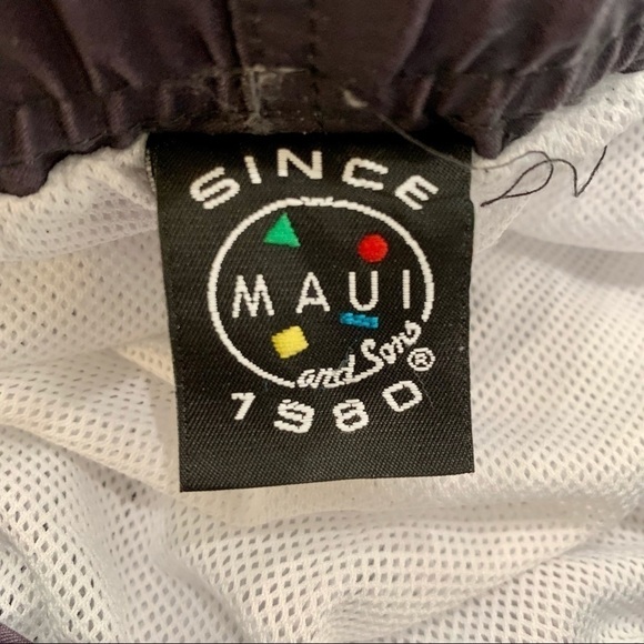 Maui & Sons Swim Trunks Adult Size L Blue Cargo Pocket Men - Picture 5 of 6